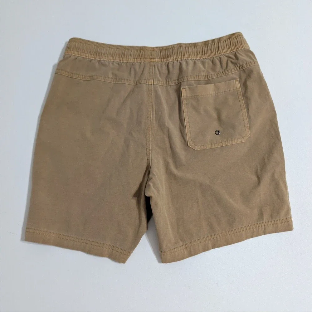 Bearbottom Twill Shorts Mens Medium Brown Elastic Waist 7